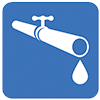 Blue icon featuring pipe